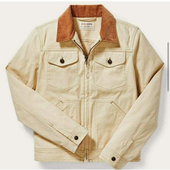 Filson Jackets & Blazers - FILSON Aurora Cream Canvas Chore Jacket